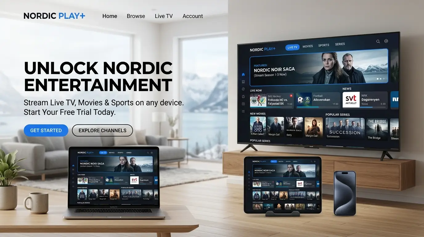 IPTV startsida Nordic design